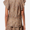 Lonea drapert blomstermønstret silkejacquard-top Lonea drapert blomstermønstret silkejacquard-top