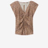 Lonea drapert blomstermønstret silkejacquard-top Lonea drapert blomstermønstret silkejacquard-top
