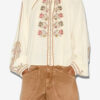 Lynne brodert bluse i gasbind Lynne brodert bluse i gasbind