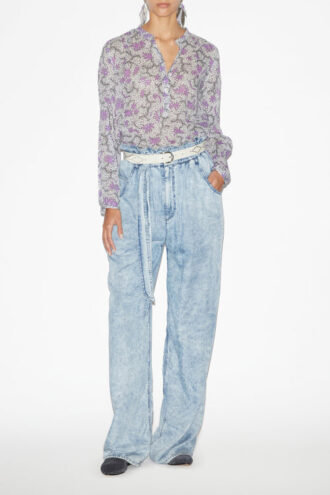 Maria-bluse i bomullsvoile med print
