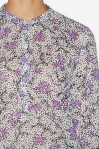 Maria-bluse i bomullsvoile med print