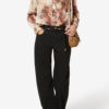 Mexika-bluse i bomullsvoile med trykk Mexika-bluse i bomullsvoile med trykk