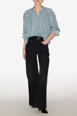 Milya rynket chambray-bluse