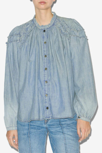 Milya rynket chambray-bluse