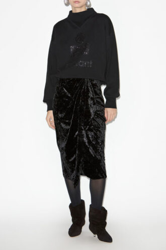 Moby sweatshirt med stand-up krage og logo