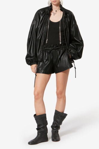 Naline shorts i mykt imitert skinn