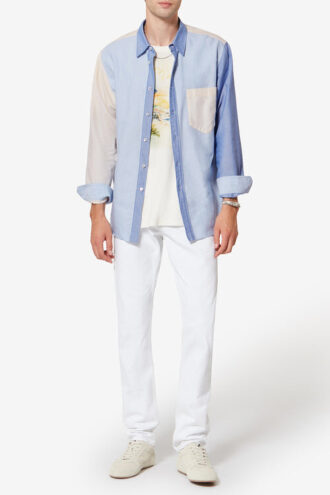 Nathael Patchwork bomulls-Oxford-skjorte