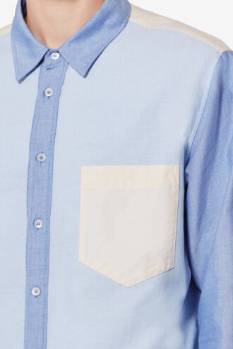 Nathael Patchwork bomulls-Oxford-skjorte