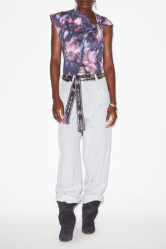 Nayda asymmetrisk bomulls-T-skjorte med trykk Nayda asymmetrisk bomulls-T-skjorte med trykk