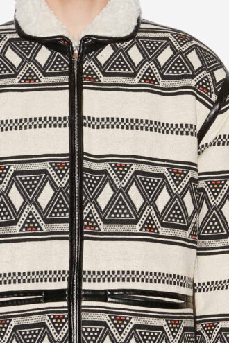 Nelkis jakke med grafisk mønster i jacquard