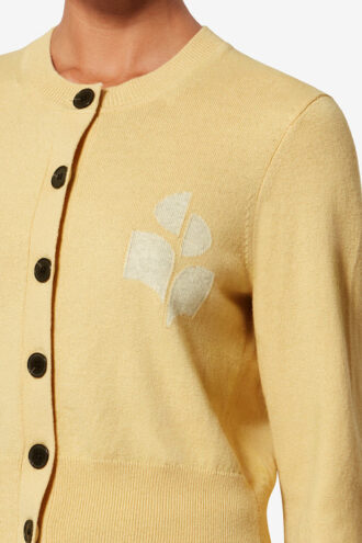 Newton cardigan i bomull og ull med logo