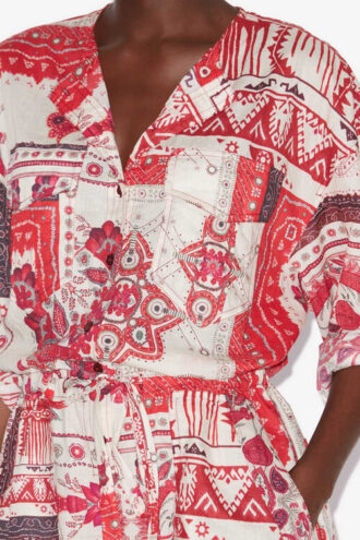 Niely Playsuit i bomullsvoile med trykk