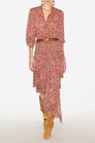 Noeline-bluse i trykt krepp Noeline-bluse i trykt krepp