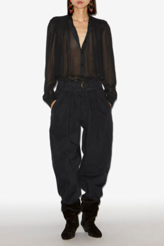 Noeline-bluse i trykt krepp Noeline-bluse i trykt krepp