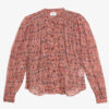 Noeline-bluse i trykt krepp