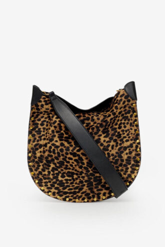 Oskan Soft-veske i «pony»-stil i skinn med leopardmønster