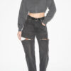 Oxane kort cardigan i ensfarget strikk