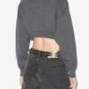 Oxane kort cardigan i ensfarget strikk