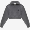 Oxane kort cardigan i ensfarget strikk