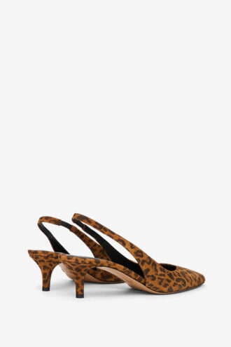 Padim slingback-pumps i leopardmønstret ruskind