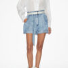Pamiala Frilly Blouse i ensfarget bomullsvoile Pamiala Frilly Blouse i ensfarget bomullsvoile