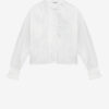 Pamiala Frilly Blouse i ensfarget bomullsvoile Pamiala Frilly Blouse i ensfarget bomullsvoile