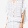 Payton kaftan-stil topp i bomull og blomsterblonder Payton kaftan-stil topp i bomull og blomsterblonder
