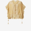 Payton kaftan-stil topp i bomull og blomsterblonder Payton kaftan-stil topp i bomull og blomsterblonder