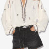 Pelson brodert bluse i gasbind Pelson brodert bluse i gasbind