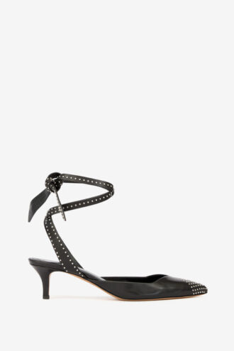 Pilvee høyhælte slingback-pumps i kalveskinn med nitter