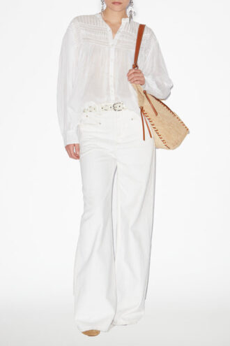 Plalia bluse i rynket bomullsvoile Plalia bluse i rynket bomullsvoile