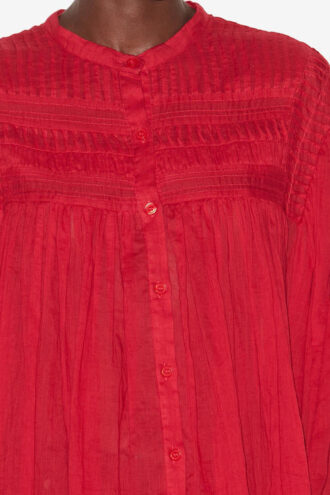 Plalia bluse i rynket bomullsvoile Plalia bluse i rynket bomullsvoile