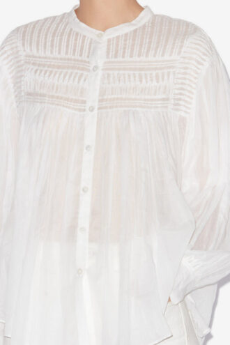 Plalia bluse i rynket bomullsvoile Plalia bluse i rynket bomullsvoile