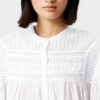Plalia-bluse i rynket, ensfarget bomullsvoile Plalia-bluse i rynket, ensfarget bomullsvoile