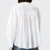 Plalia-bluse i rynket, ensfarget bomullsvoile Plalia-bluse i rynket, ensfarget bomullsvoile