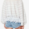 Polly bomullsbluse med blomsterblonder Polly bomullsbluse med blomsterblonder