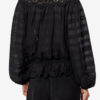 Polly bomullsbluse med blomsterblonder Polly bomullsbluse med blomsterblonder