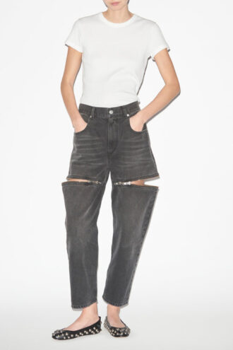 Salia Loose Fit Denim Jeans med glidelåser