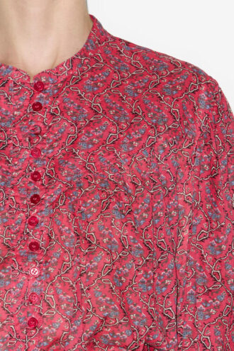 Salika-bluse i bomullsvoile med print