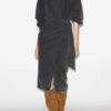 Sandrina lang drapert jersey-sweatshirtkjole