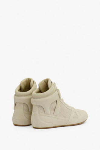 Sennyh høye sneakers i semsket kalveskinn