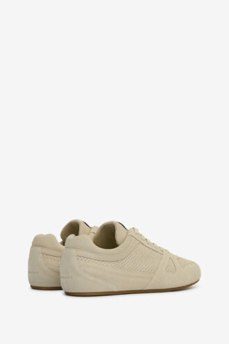 Sennyh lave sneakers i semsket kalveskinn