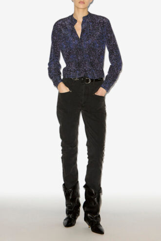 Sima-bluse i silke med trykk Sima-bluse i silke med trykk