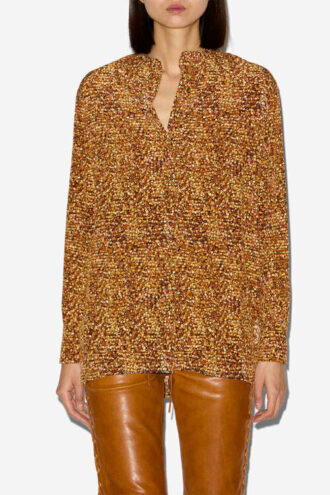 Sima-bluse i silke med trykk Sima-bluse i silke med trykk
