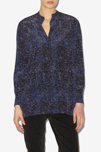 Sima-bluse i silke med trykk Sima-bluse i silke med trykk