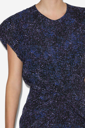 Terena-midikjole i silke med print Terena-midikjole i silke med print