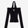 Vonda drapert topp i ensfarget jersey Vonda drapert topp i ensfarget jersey