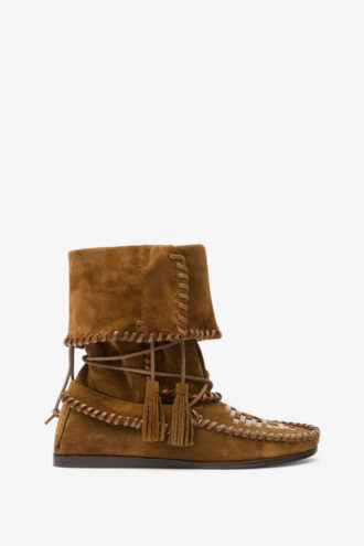 Winki-støvler i flettet og suede skinn Winki-støvler i flettet og suede skinn