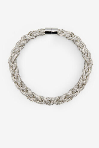Yua flettet choker med rhinestones