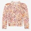 Zarga Plissert bluse i trykt silke